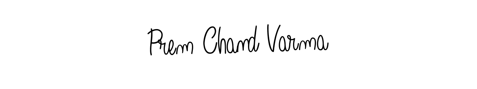 How to make Prem Chand Varma name signature. Use Angelique-Rose-font-FFP style for creating short signs online. This is the latest handwritten sign. Prem Chand Varma signature style 5 images and pictures png