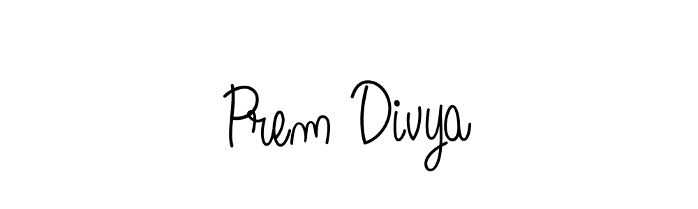 How to make Prem Divya name signature. Use Angelique-Rose-font-FFP style for creating short signs online. This is the latest handwritten sign. Prem Divya signature style 5 images and pictures png