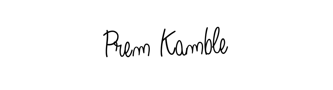 You should practise on your own different ways (Angelique-Rose-font-FFP) to write your name (Prem Kamble) in signature. don't let someone else do it for you. Prem Kamble signature style 5 images and pictures png