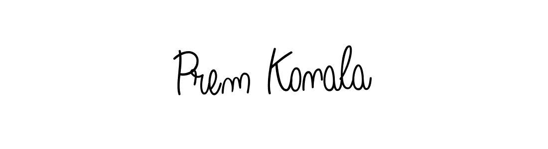 Make a beautiful signature design for name Prem Konala. With this signature (Angelique-Rose-font-FFP) style, you can create a handwritten signature for free. Prem Konala signature style 5 images and pictures png
