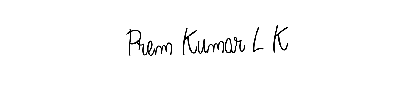 Create a beautiful signature design for name Prem Kumar L K. With this signature (Angelique-Rose-font-FFP) fonts, you can make a handwritten signature for free. Prem Kumar L K signature style 5 images and pictures png