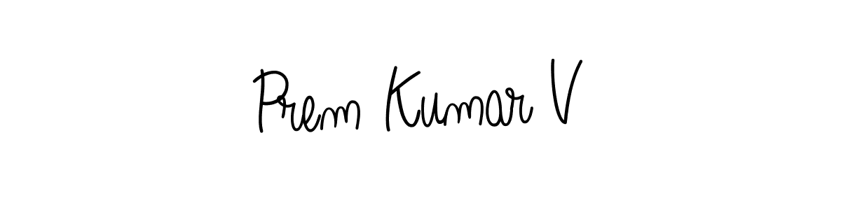 if you are searching for the best signature style for your name Prem Kumar V. so please give up your signature search. here we have designed multiple signature styles  using Angelique-Rose-font-FFP. Prem Kumar V signature style 5 images and pictures png