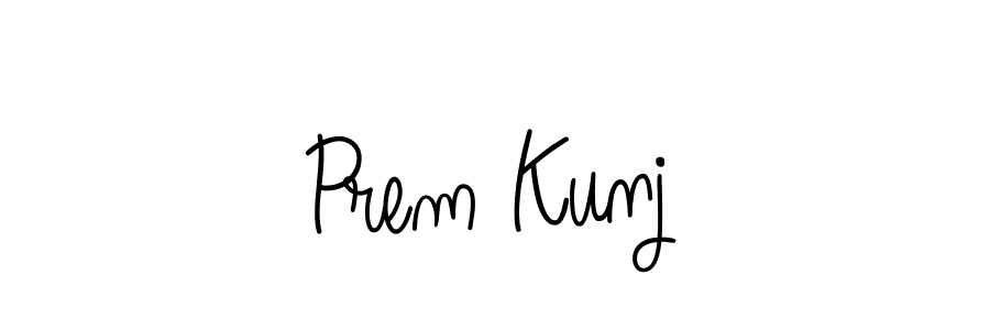 You should practise on your own different ways (Angelique-Rose-font-FFP) to write your name (Prem Kunj) in signature. don't let someone else do it for you. Prem Kunj signature style 5 images and pictures png