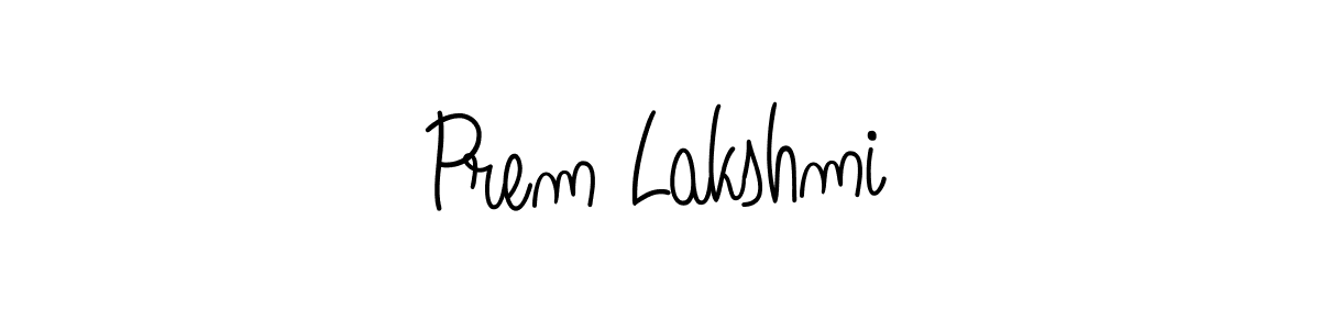 Make a beautiful signature design for name Prem Lakshmi. With this signature (Angelique-Rose-font-FFP) style, you can create a handwritten signature for free. Prem Lakshmi signature style 5 images and pictures png
