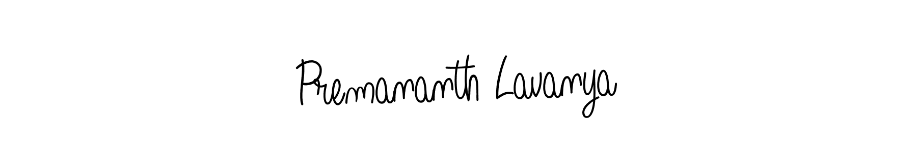 How to Draw Premananth Lavanya signature style? Angelique-Rose-font-FFP is a latest design signature styles for name Premananth Lavanya. Premananth Lavanya signature style 5 images and pictures png