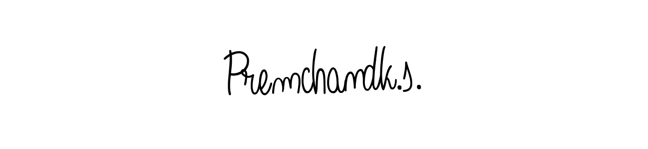 The best way (Angelique-Rose-font-FFP) to make a short signature is to pick only two or three words in your name. The name Premchandk.s. include a total of six letters. For converting this name. Premchandk.s. signature style 5 images and pictures png