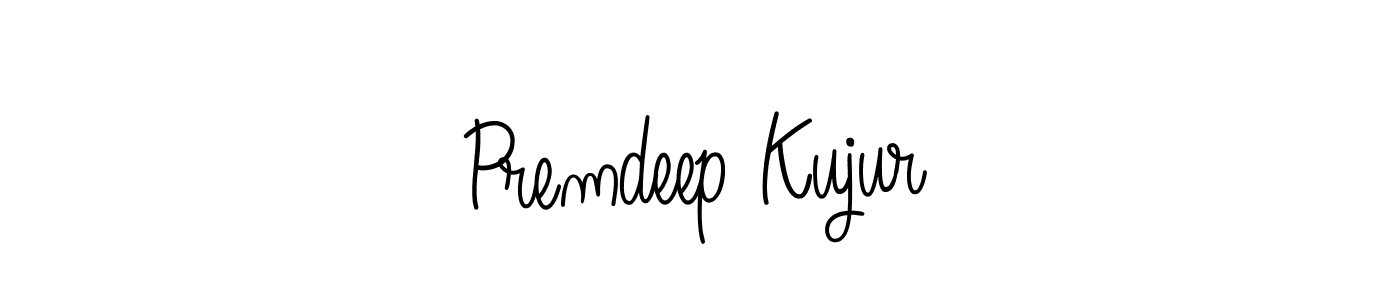 The best way (Angelique-Rose-font-FFP) to make a short signature is to pick only two or three words in your name. The name Premdeep Kujur include a total of six letters. For converting this name. Premdeep Kujur signature style 5 images and pictures png