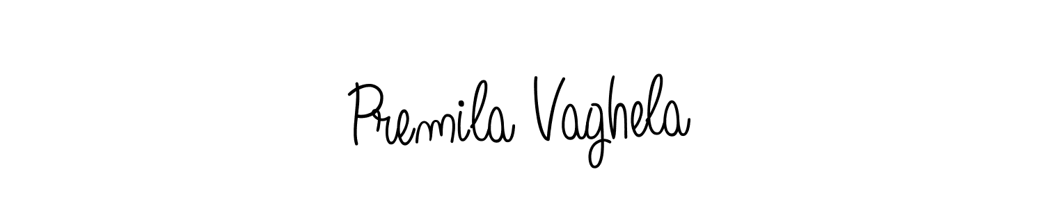 Design your own signature with our free online signature maker. With this signature software, you can create a handwritten (Angelique-Rose-font-FFP) signature for name Premila Vaghela. Premila Vaghela signature style 5 images and pictures png