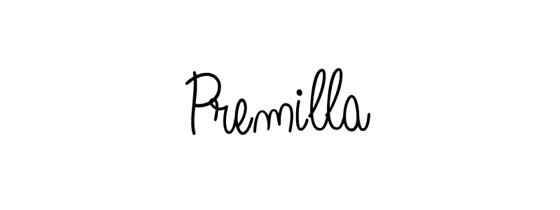 if you are searching for the best signature style for your name Premilla. so please give up your signature search. here we have designed multiple signature styles  using Angelique-Rose-font-FFP. Premilla signature style 5 images and pictures png