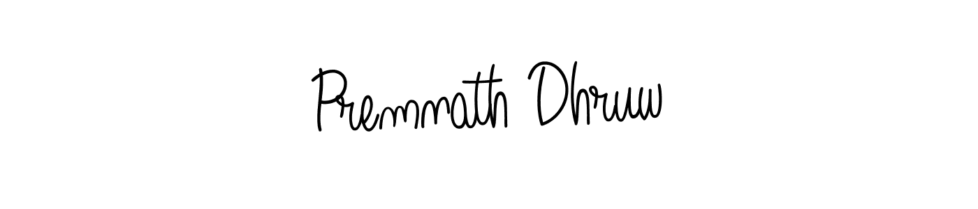 How to make Premnath Dhruw name signature. Use Angelique-Rose-font-FFP style for creating short signs online. This is the latest handwritten sign. Premnath Dhruw signature style 5 images and pictures png