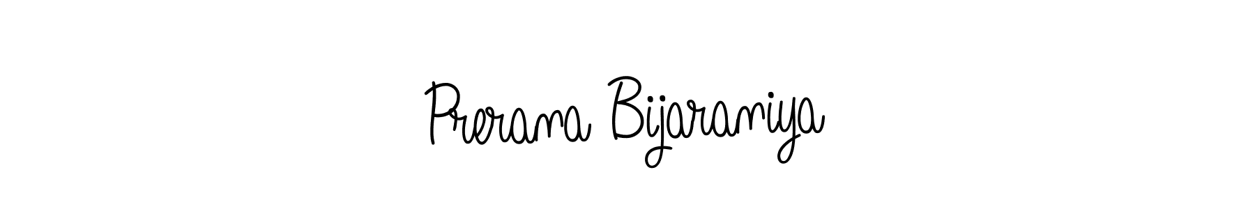 Create a beautiful signature design for name Prerana Bijaraniya. With this signature (Angelique-Rose-font-FFP) fonts, you can make a handwritten signature for free. Prerana Bijaraniya signature style 5 images and pictures png