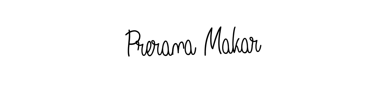 How to make Prerana Makar name signature. Use Angelique-Rose-font-FFP style for creating short signs online. This is the latest handwritten sign. Prerana Makar signature style 5 images and pictures png