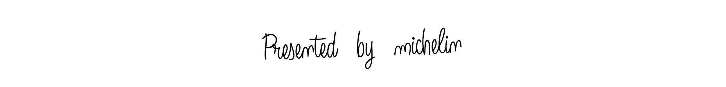 The best way (Angelique-Rose-font-FFP) to make a short signature is to pick only two or three words in your name. The name Presented　by　michelin include a total of six letters. For converting this name. Presented　by　michelin signature style 5 images and pictures png