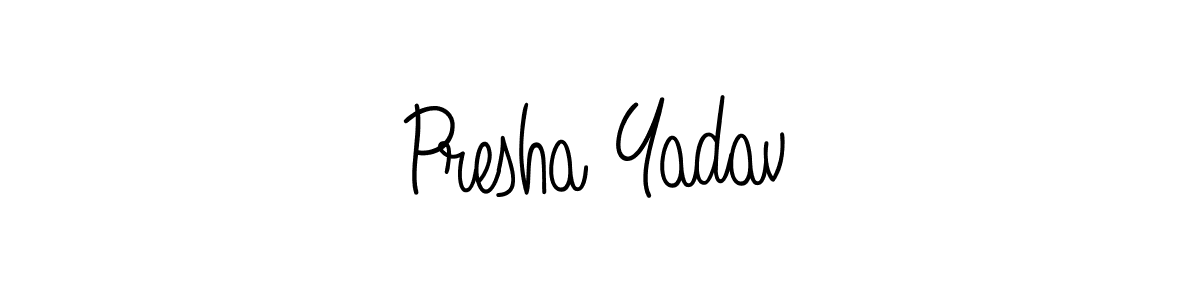 Check out images of Autograph of Presha Yadav name. Actor Presha Yadav Signature Style. Angelique-Rose-font-FFP is a professional sign style online. Presha Yadav signature style 5 images and pictures png