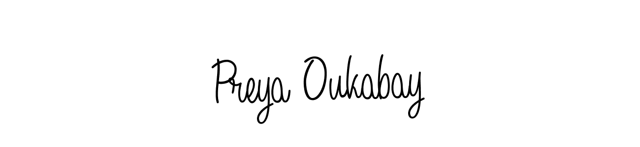 It looks lik you need a new signature style for name Preya Oukabay. Design unique handwritten (Angelique-Rose-font-FFP) signature with our free signature maker in just a few clicks. Preya Oukabay signature style 5 images and pictures png