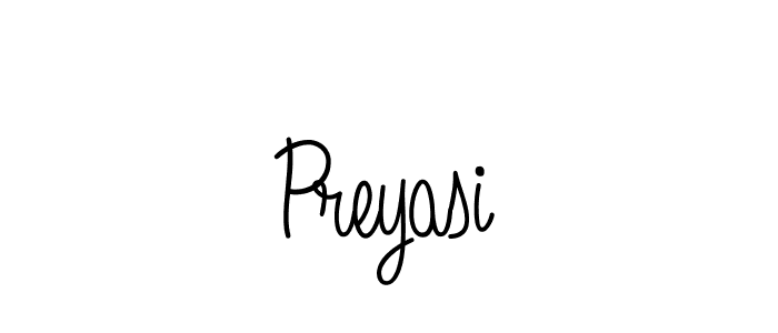 Make a beautiful signature design for name Preyasi. With this signature (Angelique-Rose-font-FFP) style, you can create a handwritten signature for free. Preyasi signature style 5 images and pictures png