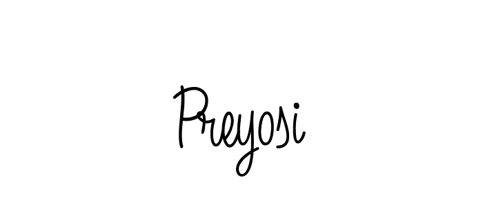 Create a beautiful signature design for name Preyosi. With this signature (Angelique-Rose-font-FFP) fonts, you can make a handwritten signature for free. Preyosi signature style 5 images and pictures png