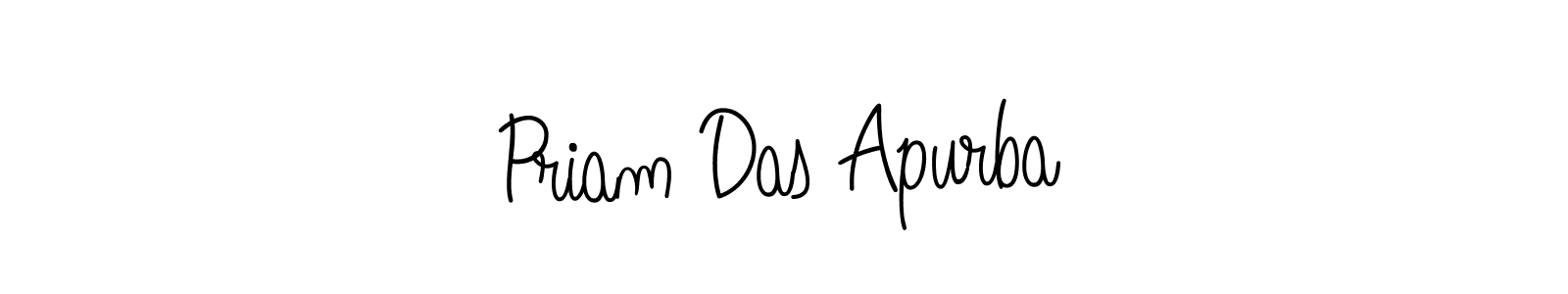 The best way (Angelique-Rose-font-FFP) to make a short signature is to pick only two or three words in your name. The name Priam Das Apurba include a total of six letters. For converting this name. Priam Das Apurba signature style 5 images and pictures png