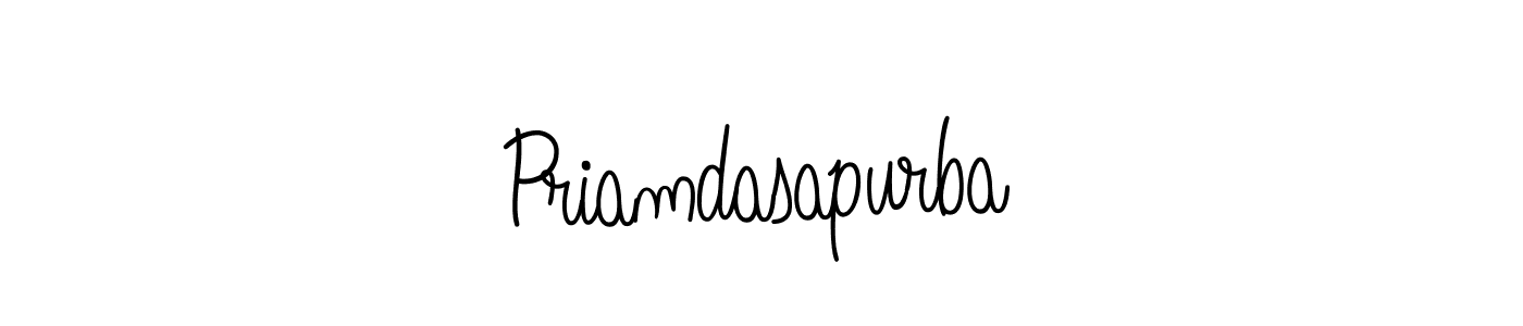 Use a signature maker to create a handwritten signature online. With this signature software, you can design (Angelique-Rose-font-FFP) your own signature for name Priamdasapurba. Priamdasapurba signature style 5 images and pictures png