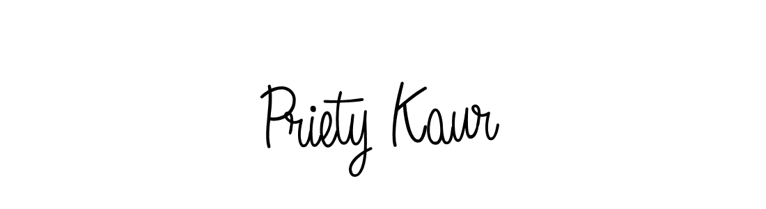 Priety Kaur stylish signature style. Best Handwritten Sign (Angelique-Rose-font-FFP) for my name. Handwritten Signature Collection Ideas for my name Priety Kaur. Priety Kaur signature style 5 images and pictures png