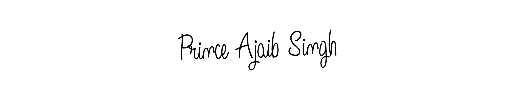 You should practise on your own different ways (Angelique-Rose-font-FFP) to write your name (Prince Ajaib Singh) in signature. don't let someone else do it for you. Prince Ajaib Singh signature style 5 images and pictures png