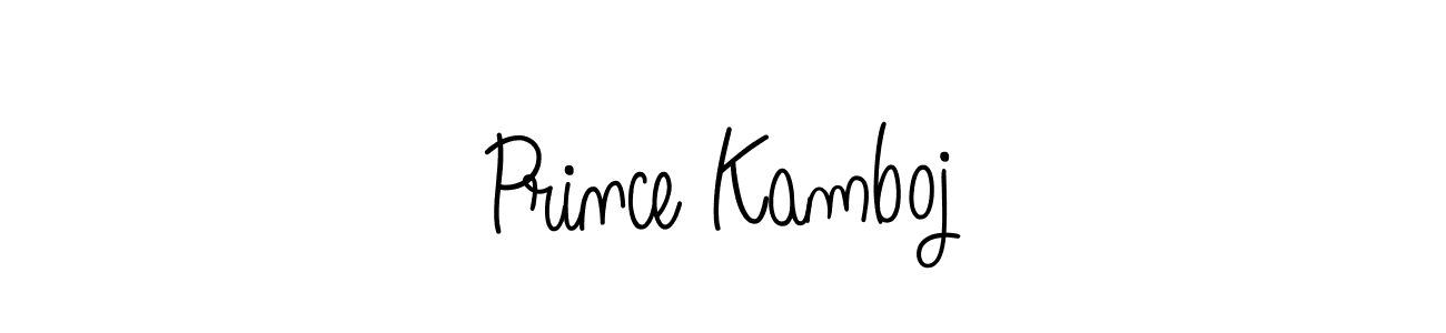 How to make Prince Kamboj name signature. Use Angelique-Rose-font-FFP style for creating short signs online. This is the latest handwritten sign. Prince Kamboj signature style 5 images and pictures png