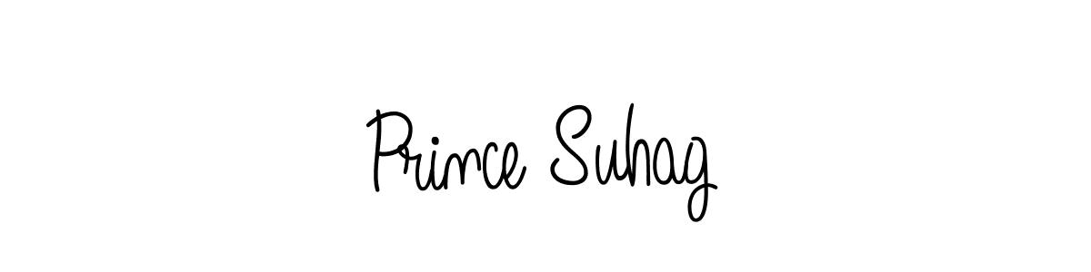 How to make Prince Suhag name signature. Use Angelique-Rose-font-FFP style for creating short signs online. This is the latest handwritten sign. Prince Suhag signature style 5 images and pictures png