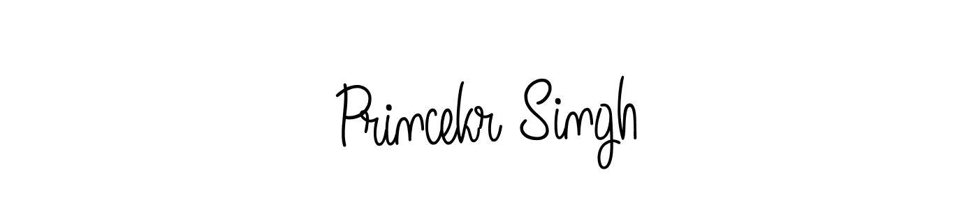 The best way (Angelique-Rose-font-FFP) to make a short signature is to pick only two or three words in your name. The name Princekr Singh include a total of six letters. For converting this name. Princekr Singh signature style 5 images and pictures png