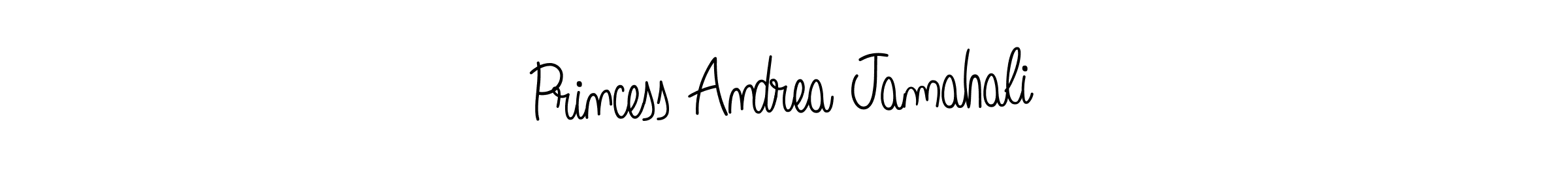 Design your own signature with our free online signature maker. With this signature software, you can create a handwritten (Angelique-Rose-font-FFP) signature for name Princess Andrea Jamahali. Princess Andrea Jamahali signature style 5 images and pictures png