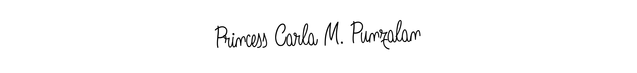 Design your own signature with our free online signature maker. With this signature software, you can create a handwritten (Angelique-Rose-font-FFP) signature for name Princess Carla M. Punzalan. Princess Carla M. Punzalan signature style 5 images and pictures png