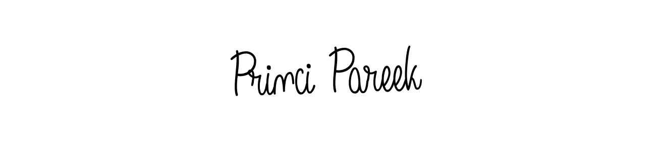 You should practise on your own different ways (Angelique-Rose-font-FFP) to write your name (Princi Pareek) in signature. don't let someone else do it for you. Princi Pareek signature style 5 images and pictures png