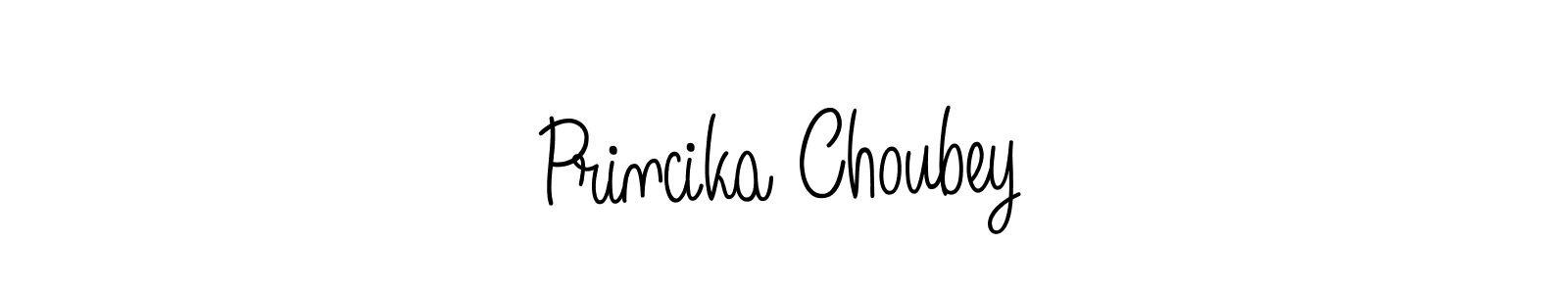 The best way (Angelique-Rose-font-FFP) to make a short signature is to pick only two or three words in your name. The name Princika Choubey include a total of six letters. For converting this name. Princika Choubey signature style 5 images and pictures png