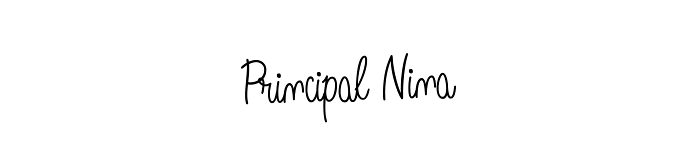 Make a beautiful signature design for name Principal Nina. With this signature (Angelique-Rose-font-FFP) style, you can create a handwritten signature for free. Principal Nina signature style 5 images and pictures png