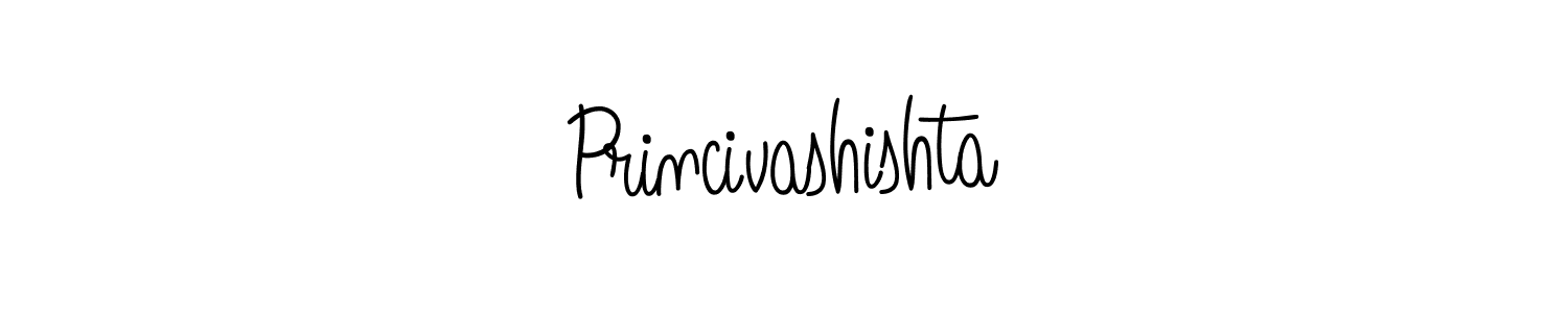 How to make Princivashishta name signature. Use Angelique-Rose-font-FFP style for creating short signs online. This is the latest handwritten sign. Princivashishta signature style 5 images and pictures png