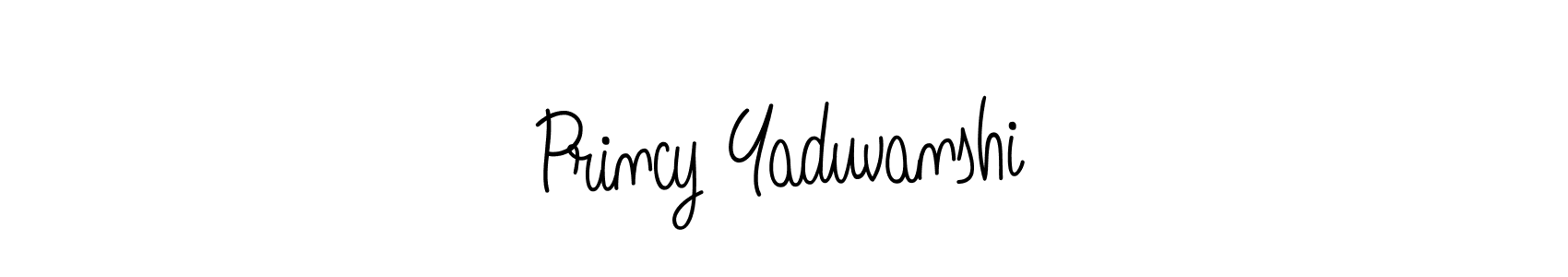 Design your own signature with our free online signature maker. With this signature software, you can create a handwritten (Angelique-Rose-font-FFP) signature for name Princy Yaduvanshi. Princy Yaduvanshi signature style 5 images and pictures png