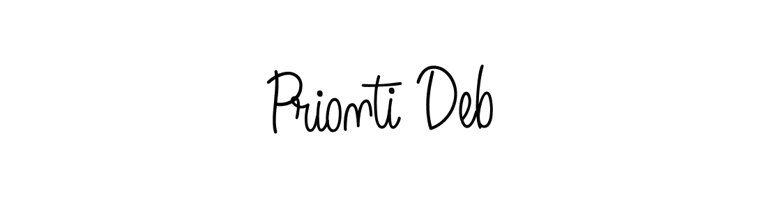 How to make Prionti Deb signature? Angelique-Rose-font-FFP is a professional autograph style. Create handwritten signature for Prionti Deb name. Prionti Deb signature style 5 images and pictures png