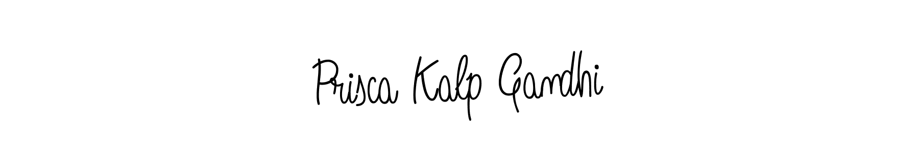 How to make Prisca Kalp Gandhi name signature. Use Angelique-Rose-font-FFP style for creating short signs online. This is the latest handwritten sign. Prisca Kalp Gandhi signature style 5 images and pictures png
