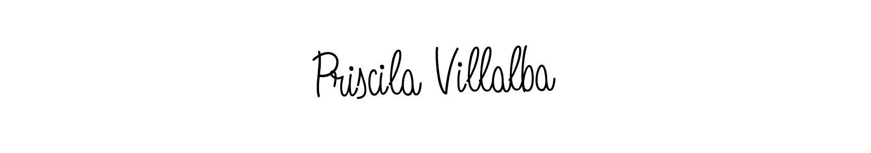 How to make Priscila Villalba name signature. Use Angelique-Rose-font-FFP style for creating short signs online. This is the latest handwritten sign. Priscila Villalba signature style 5 images and pictures png