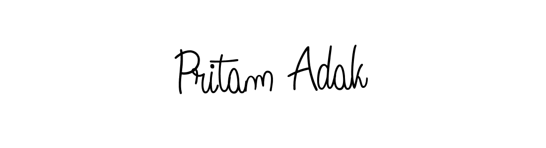 You should practise on your own different ways (Angelique-Rose-font-FFP) to write your name (Pritam Adak) in signature. don't let someone else do it for you. Pritam Adak signature style 5 images and pictures png