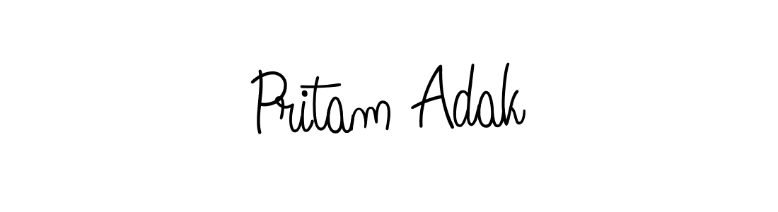 You should practise on your own different ways (Angelique-Rose-font-FFP) to write your name (Pritam Adak) in signature. don't let someone else do it for you. Pritam Adak signature style 5 images and pictures png