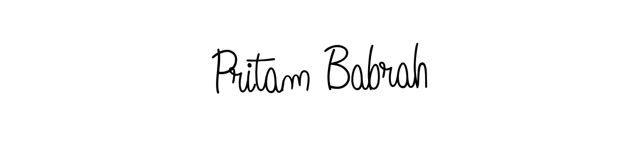 You should practise on your own different ways (Angelique-Rose-font-FFP) to write your name (Pritam Babrah) in signature. don't let someone else do it for you. Pritam Babrah signature style 5 images and pictures png