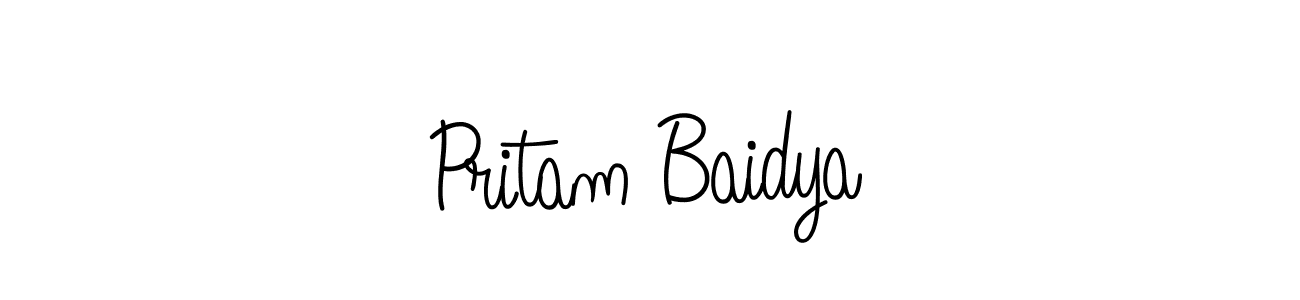 Create a beautiful signature design for name Pritam Baidya. With this signature (Angelique-Rose-font-FFP) fonts, you can make a handwritten signature for free. Pritam Baidya signature style 5 images and pictures png