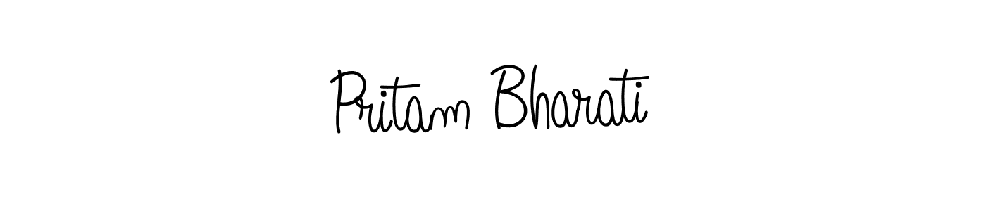 How to Draw Pritam Bharati signature style? Angelique-Rose-font-FFP is a latest design signature styles for name Pritam Bharati. Pritam Bharati signature style 5 images and pictures png