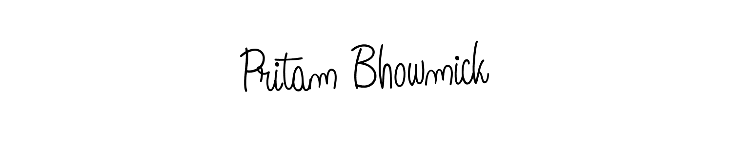 Pritam Bhowmick stylish signature style. Best Handwritten Sign (Angelique-Rose-font-FFP) for my name. Handwritten Signature Collection Ideas for my name Pritam Bhowmick. Pritam Bhowmick signature style 5 images and pictures png