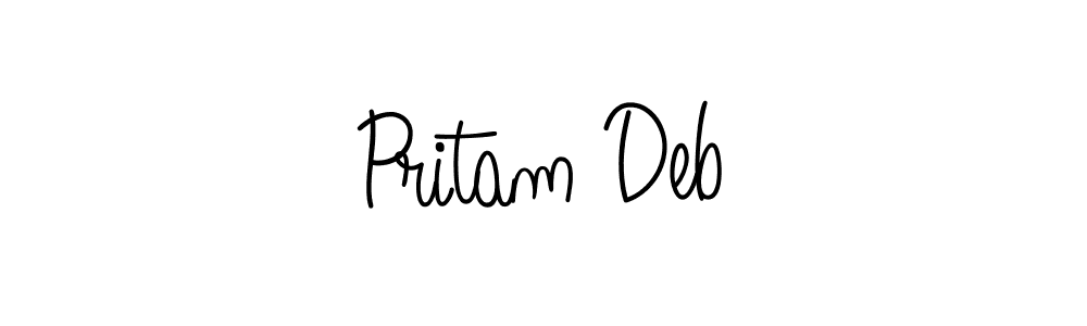 The best way (Angelique-Rose-font-FFP) to make a short signature is to pick only two or three words in your name. The name Pritam Deb include a total of six letters. For converting this name. Pritam Deb signature style 5 images and pictures png