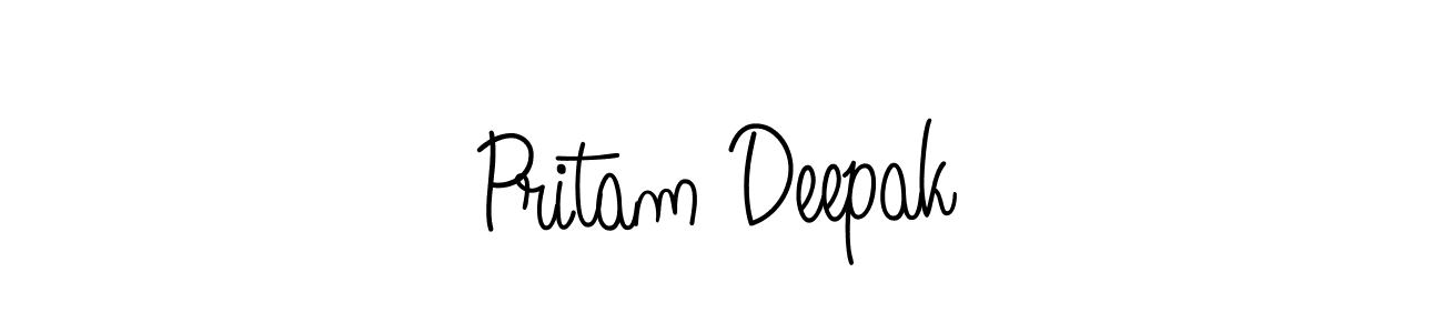 Pritam Deepak stylish signature style. Best Handwritten Sign (Angelique-Rose-font-FFP) for my name. Handwritten Signature Collection Ideas for my name Pritam Deepak. Pritam Deepak signature style 5 images and pictures png