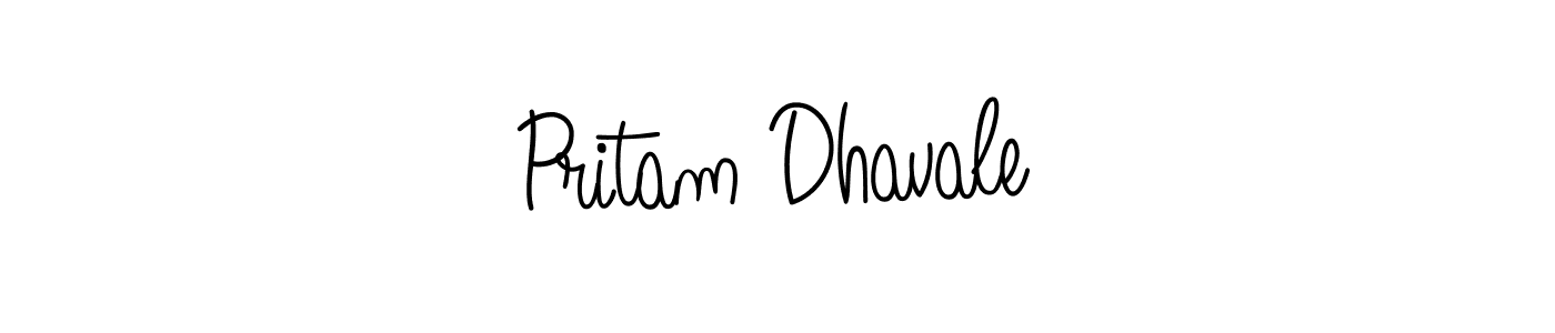 The best way (Angelique-Rose-font-FFP) to make a short signature is to pick only two or three words in your name. The name Pritam Dhavale include a total of six letters. For converting this name. Pritam Dhavale signature style 5 images and pictures png