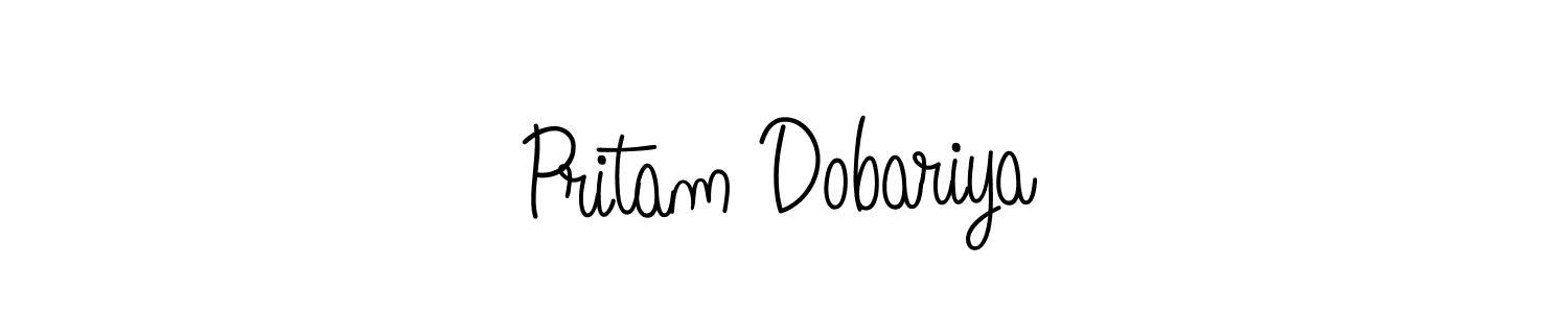 How to make Pritam Dobariya name signature. Use Angelique-Rose-font-FFP style for creating short signs online. This is the latest handwritten sign. Pritam Dobariya signature style 5 images and pictures png