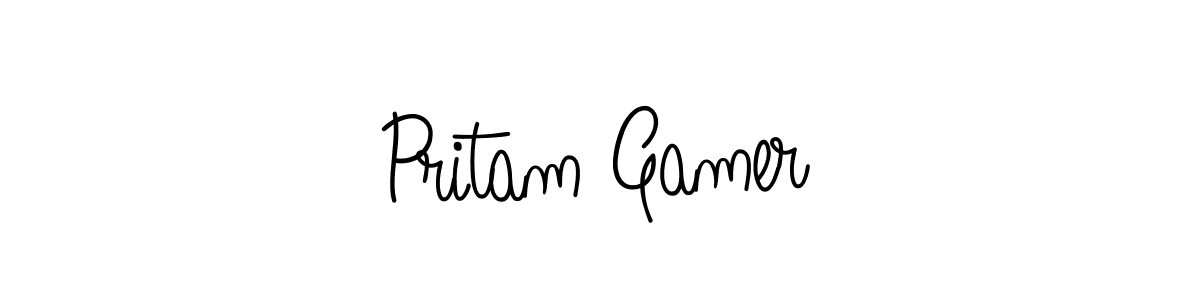 Pritam Gamer stylish signature style. Best Handwritten Sign (Angelique-Rose-font-FFP) for my name. Handwritten Signature Collection Ideas for my name Pritam Gamer. Pritam Gamer signature style 5 images and pictures png