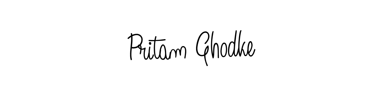 Create a beautiful signature design for name Pritam Ghodke. With this signature (Angelique-Rose-font-FFP) fonts, you can make a handwritten signature for free. Pritam Ghodke signature style 5 images and pictures png